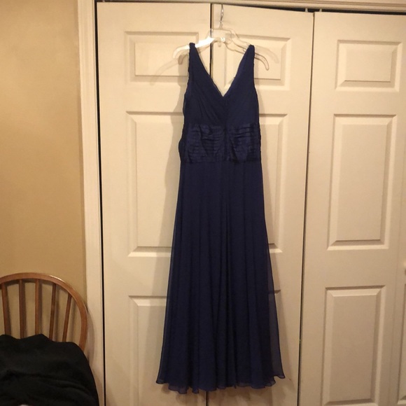 KM Collection sz 6 - Beautiful Royal Blue Shear Bodice Prom or Brides Maid Dress - Picture 7 of 10